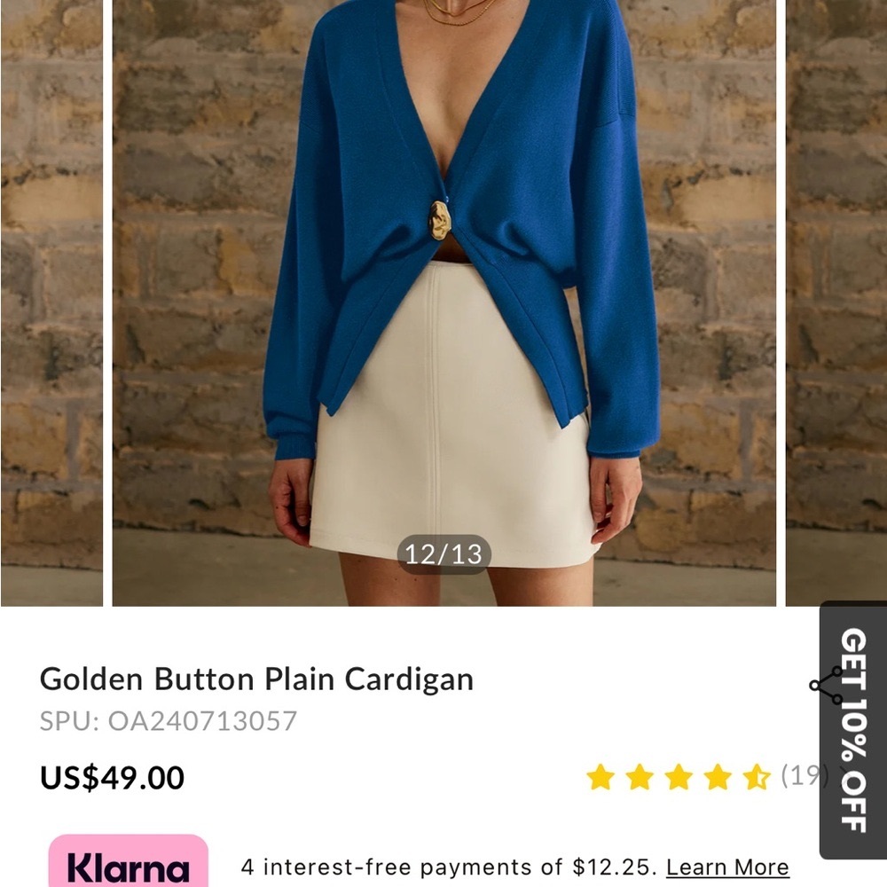 Commense Golden Button Plain Cardigan NWT